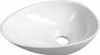 A white washbasin with a drain hole in the center. Produktbild-Vorschau