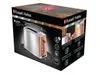 The image shows the packaging of a Russell Hobbs Luna toaster with copper accents. Produktbild-Vorschau