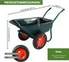 2-Rad Schubkarre 100 L 160 kg Gartenschubkarre Lufträder Produktbild-Vorschau 2