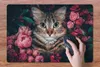 MuchoWow® Schreibtischunterlage Katze - Blumen - Tiere - Produktbild-Vorschau 3