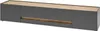 A long, low media console with a gray body and a wood-effect top and accent. Produktbild-Vorschau