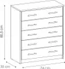 BDW, Schuhschrank Modern, 74×35×85 cm, 5 Klappen für Flur, Produktbild-Vorschau 2
