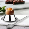 Eierbecher 4er Set + 6 Löffel Edelstahl Eier Becher Metall Produktbild-Vorschau 5