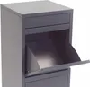 A grey metal parcel box with an open flap. Produktbild-Vorschau