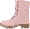 A side view of a pink lace-up boot against a white background. Produktbild-Vorschau