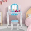 DREAMADE Kinder-Schminktisch mit Hocker, Frisiertisch aus Produktbild-Vorschau 5