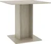 A square dining table with a pedestal base, shown against a white background. Produktbild-Vorschau