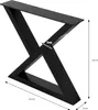 A black metal table leg with dimensions indicated. Podgląd zdjęcia produktu
