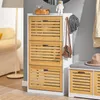 SoBuy Schuhschrank FSR108-WN mit Bambusfronten und Haken im Flur Produktbild-Vorschau