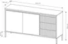Masseno Kommode SENSATO 154 cm Sideboard mit 3 Schubladen Produktbild-Vorschau 8