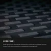 Close-up of a textured black surface with a text overlay. Produktbild-Vorschau