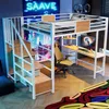 MODFU Hochbett 140 × 200 mit Matratze,Jugendbett mit LED Produktbild-Vorschau 3