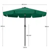 A diagram showing the dimensions of a green patio umbrella. Produktbild-Vorschau