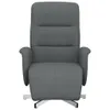 A front view of a dark gray fabric recliner chair with a metal base. Produktbild-Vorschau
