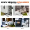 Collage of images showing a handrail installed in various locations: doorway, porch, garden, and bathroom. Náhled obrázku produktu