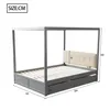 Letto a baldacchino Merax, 140x200 cm, con 2 ampi cassetti, Anteprima dell’immagine prodotto 4