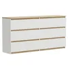 Kommode Schubladenkommode Weiß Eiche Torro 140 cm mit 6 Produktbild-Vorschau 2