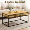 Couchtisch mit Ablage, Industriestil, Wohnzimmertisch Produktbild-Vorschau 6