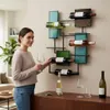 DanDiBo Stojan na víno Nástěnný kovový černý 8 lahví Úzký Náhled obrázku produktu 3