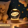 3D Kristallkugel mit Saturn Muster, Glaskugel geformte Produktbild-Vorschau 4
