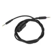 A black headset cable with two 3.5mm jack connectors and an inline control module, laid out on a white background. Podgląd zdjęcia produktu
