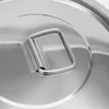 A close-up view of a stainless steel container lid with a handle. Náhled obrázku produktu