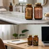 Relaxdays Braungläser, 5er Set, 250 ml, mit Deckel & Produktbild-Vorschau 2