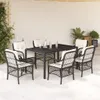 7-tlg. Garten-Essgruppe mit Kissen Schwarz Poly Rattan Produktbild-Vorschau 2