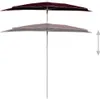 vidaXL Polovičný slnečník so stožiarom 180x90 cm Bordeaux Náhľad obrázku produktu 4