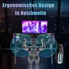A gaming desk setup with a computer monitor, keyboard, and a stylized human figure demonstrating ergonomics. Voir les images du produit