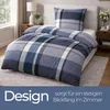 Feinbiber Bettwäsche Blau (Kariert) 2-teilig 155x220/80x80 Produktbild-Vorschau 3