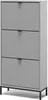 A tall, narrow shoe cabinet with three flip-down drawers, presented against a white background. Anteprima dell’immagine prodotto