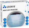 The image shows the product packaging for a night light projector. The packaging is predominantly white with blue accents and graphics. Voir les images du produit