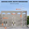 A ladder shown in three different configurations against a concrete wall. Náhľad obrázku produktu