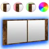 vidaXL Armadio a specchio LED rovere fumé 100x12x45 cm Anteprima dell’immagine prodotto 1