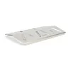 A silver metal heat reflector for a grill, shown at an angle on a white background. Anteprima dell’immagine prodotto