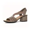 Rieker Damen Sandalen aus Naturleder in Beige mit 6 cm Produktbild-Vorschau 3