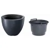 A dark gray planter and a dark gray insert are shown side-by-side against a white background. Produktbild-Vorschau