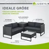 A diagram showing a furniture set with dimensions labeled. Produktbild-Vorschau
