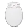 A white toilet seat in its packaging, with product information visible. Náhled obrázku produktu