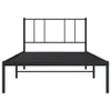 A black metal bed frame with a headboard is shown against a white background. Produktbild-Vorschau