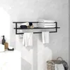 vidaXL Držiak na uteráky čierny 95x25x22 cm Žehlička Náhľad obrázku produktu 2