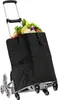 A black shopping trolley with a silver extendable handle, filled with fresh produce, shown on a white background. Náhled obrázku produktu