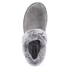 A top-down view of a gray slipper with faux fur trim. Produktbild-Vorschau