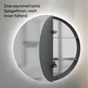 LED Spiegelschrank 60cm, rund, Alukorpus silbermatt, 2 Produktbild-Vorschau 2