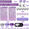 ZERODECO Lila Silber Geburtstagsdeko Set mit Ballons und Produktbild-Vorschau 3