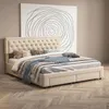 Cadre de lit ProximaX en velours beige 160 x 200 cm avec Voir les images du produit 1