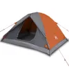 Design Campingzelt 3 Personen Grau & Orange 240x217x120 cm Produktbild-Vorschau 2