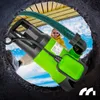 A person is holding a green submersible pump with a hose attached, viewed through a dark, circular opening. Anteprima dell’immagine prodotto