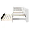 A white daybed with a pull-out trundle bed extended. Náhľad obrázku produktu